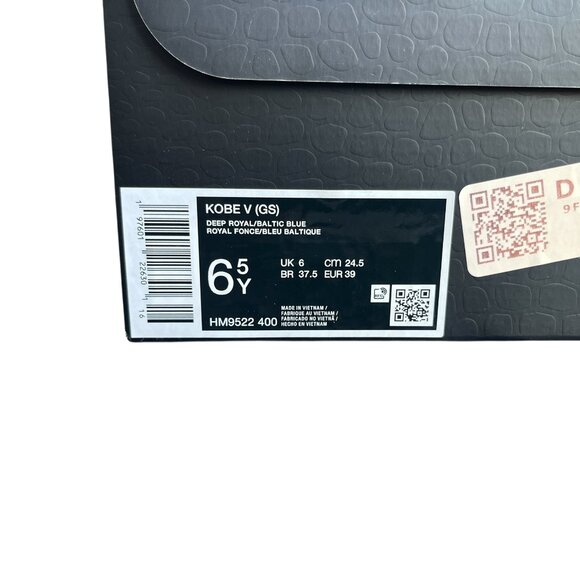 Nike Kobe 5 GS Deep Royal Baltic Blue Youth 6.5Y HM9522-400 - Picture 5 of 7